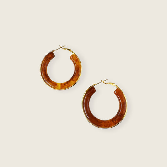 Amber Glow Hoop Earrings