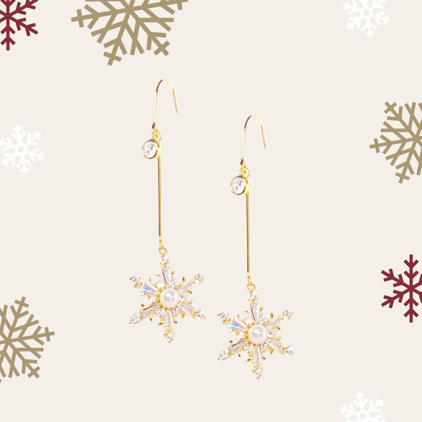 HIMA Snowflake Drop Earrings