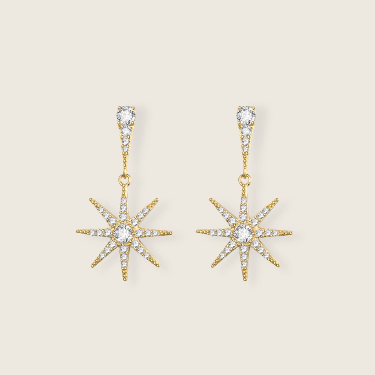 Luminous 8-Pointed Northern Stars Earrings