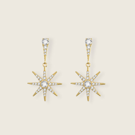 Luminous 8-Pointed Northern Stars Earrings