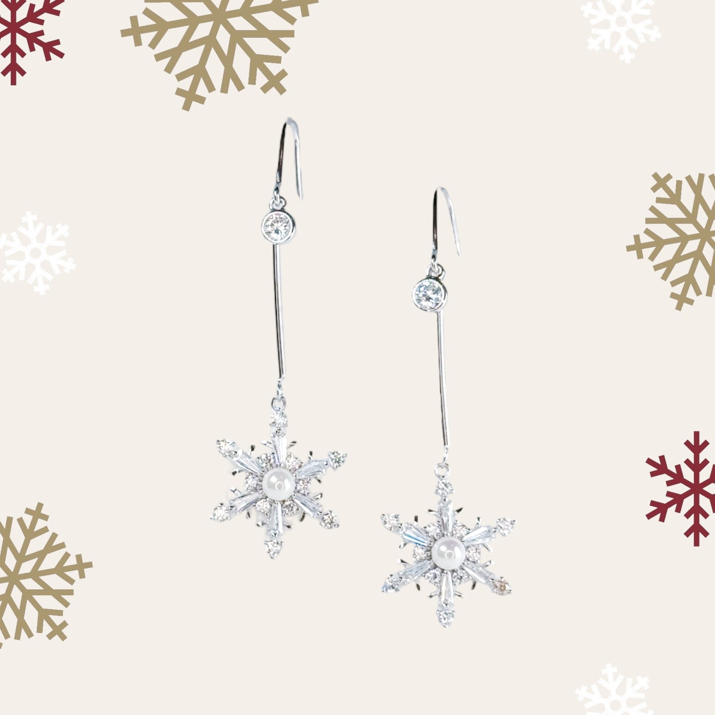 HIMA Snowflake Drop Earrings